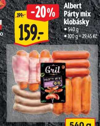 Albert Párty mix klobásky, 540 g 