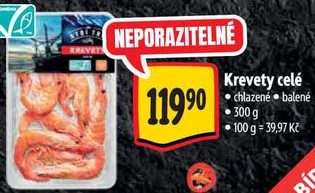 Krevety celé, 300 g