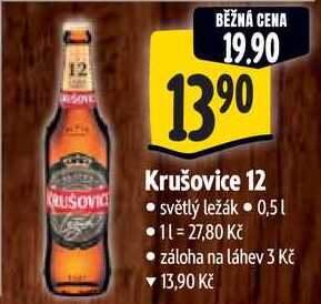 Krušovice 12, 0,5 l