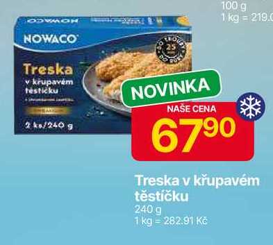 NOWACO Treska v křupavém těstíčku 240 g 