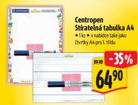 Centropen Stíratelná tabulka A4 