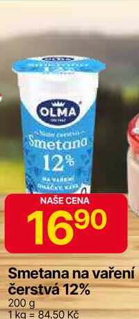 OLMA Smetana na vaření čerstvá 12% 200 g