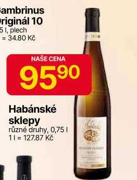 Habánské sklepy různé druhy, 0,75 l
