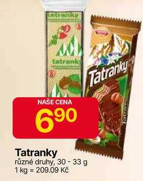 Sedita Tatranky 33g, vybrané druhy