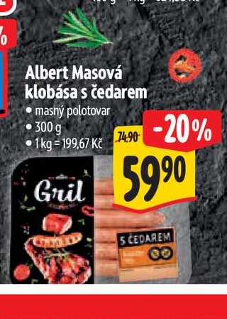 Albert Masová klobása s čedarem 300 g