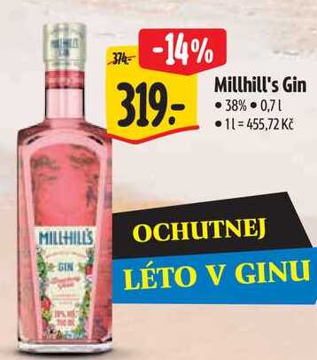 Millhill's Gin, 0,7 l