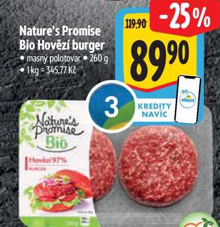 Nature's Promise Bio Hovězí burger 260 g