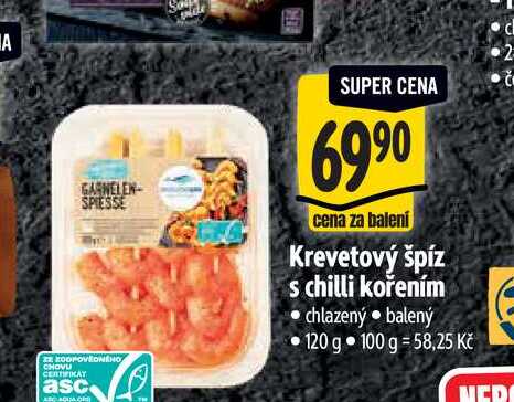  Krevetový špíz s chilli kořením 120 g