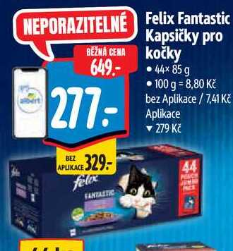 Felix Fantastic Kapsičky pro kočky, 44x 85 g 