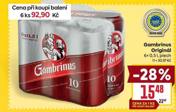 Gambrinus Originál 6x 0,51, plech 