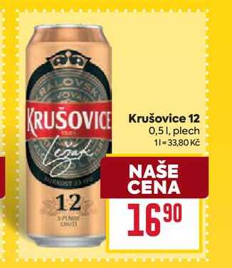 Krušovice 12 0,51, plech 