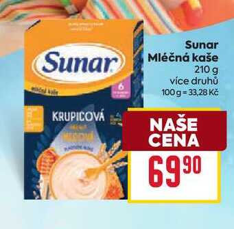 Sunar Mléčná kaše 210 g 