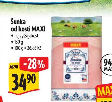 Šunka od kosti MAXI  130 g