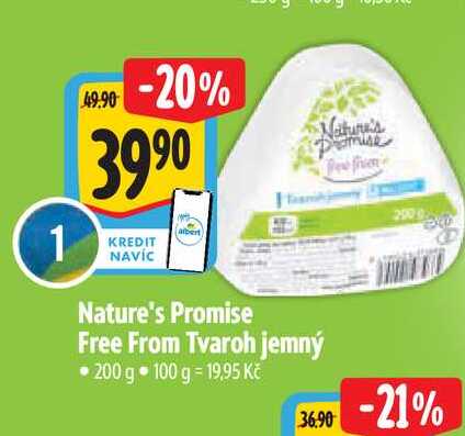   Nature's Promise Free From Tvaroh jemný 200 g  