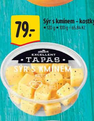 Sýr s kmínem - kostky 120 g 