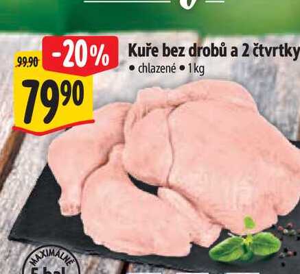 Kuře bez drobů a 2 čtvrtky 1 kg