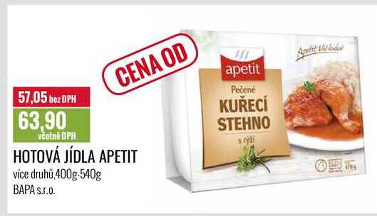 HOTOVÁ JÍDLA APETIT 400g-540g