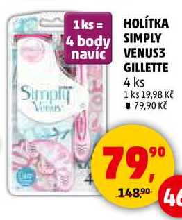 HOLÍTKA SIMPLY VENUS3 GILLETTE, 4 ks  