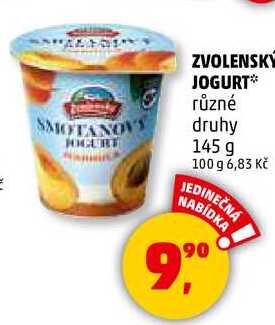 ZVOLENSKÝ JOGURT různé druhy, 145 g