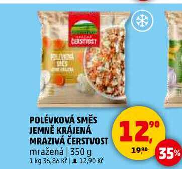 POLÉVKOVÁ SMĚS JEMNĚ KRÁJENÁ MRAZIVÁ ČERSTVOST mražená, 350 g 