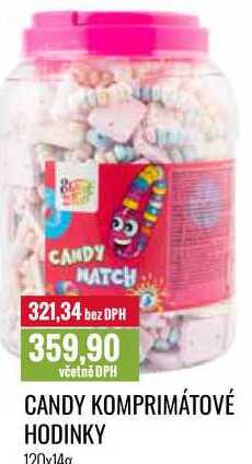 CANDY KOMPRIMÁTOVÉ HODINKY 120x14g 