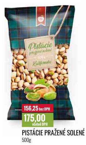 PISTÁCIE PRAŽENÉ SOLENÉ 500g 