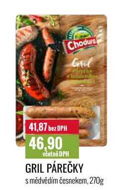 GRIL PÁREČKY s mědvědím česnekem, 270g 