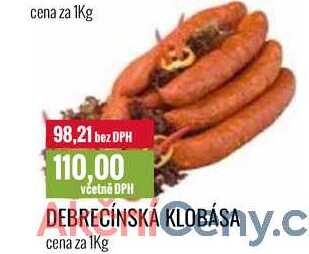 DEBRECÍNSKÁ KLOBÁSA cena za 1kg 