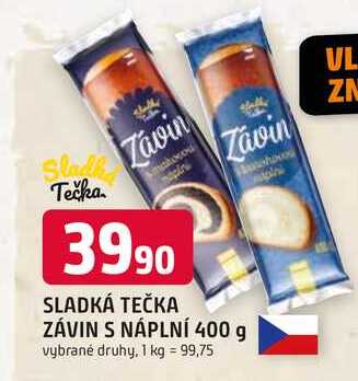 SLADKÁ TEČKA ZÁVIN S NÁPLNÍ 400 g 