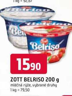 Zott Belriso mléčná rýže různé příchutě 200g