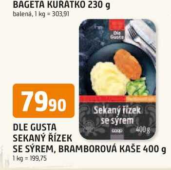 Sekaný řízek se sýrem a bramborovou kaší 400g 