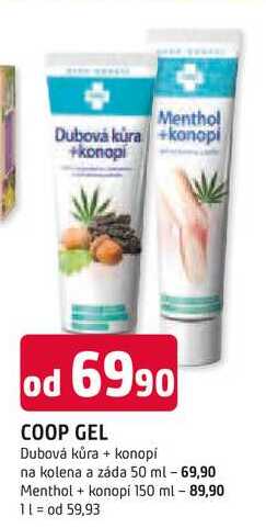 COOP GEL Dubová kůra + konopi na kolena a záda 50 ml 
