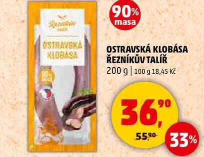 OSTRAVSKÁ KLOBÁSA ŘEZNÍKŮV TALÍŘ, 200 g 