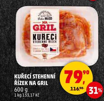 KUŘECÍ STEHENNÍ ŘÍZEK NA GRIL, 600 g 