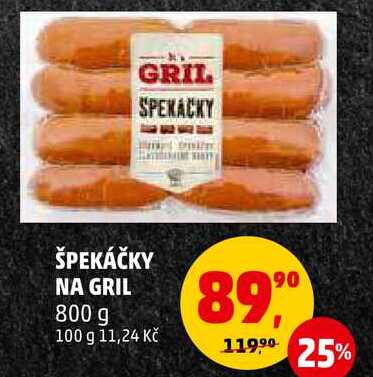 ŠPEKÁČKY NA GRIL, 800 g 