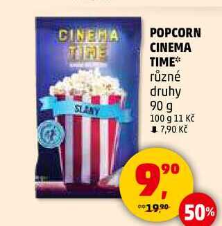 POPCORN CINEMA TIME různé druhy, 90 g  
