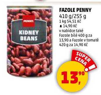 FAZOLE PENNY, 410 g/255 g  