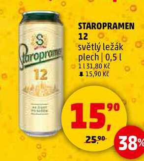 STAROPRAMEN 12 světlý ležák plech, 0,5 l