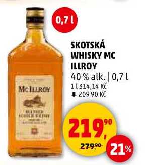 SKOTSKÁ WHISKY MC ILLROY 40% alk., 0,7 l