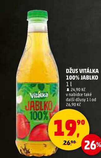 DŽUS VITÁLKA 100% JABLKO, 1 l