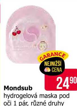 Mondsub hydrogelová maska pod oči 1 pár, různé druhy 