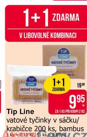 Tip Line vatové tyčinky v sáčku/ krabičce 200 ks