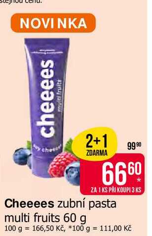 Cheeees zubní pasta multi fruits 60 g 