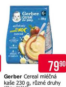 Gerber Cereal mléčná kaše 230 g, různé druhy 