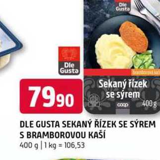 DLE GUSTA SEKANÝ ŘÍZEK SE SÝREM S BRAMBOROVOU KAŠÍ 400 g