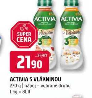 ACTIVIA S VLÁKNINOU 270 g nápoj vybrané druhy 