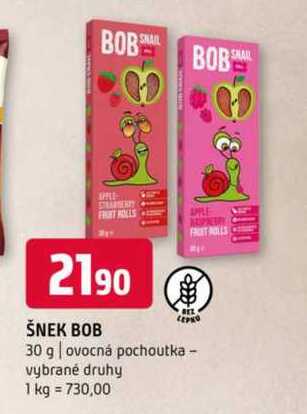 ŠNEK BOB 30 g ovocná pochoutka vybrané druhy 