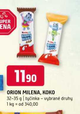 ORION MILENA, KOKO 32-35 g tyčinka vybrané druhy