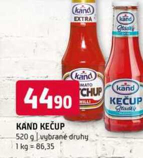 KAND KEČUP 520 g vybrané druhy