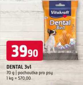 DENTAL 3v1 70 g pochoutka pro psy 